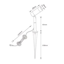 Set di 3 faretti da giardino da 1W a LED cambiabili 3000K 12V, 210 lumen