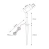 Set di 3 faretti da giardino da 1W a LED cambiabili 3000K 12V, 210 lumen