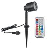 Projecteur de jardin avec ampoule RGBW remplaçable 9W Noir 12V AC/DC et télécommande IR