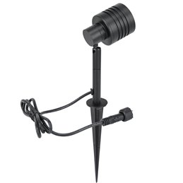 Set di 3 proiettori da giardino con lampadina RGBW sostituibile 3X9W Nero 12V AC/DC e telecomando IR