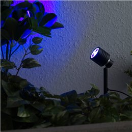 Set van 3 tuin schijnwerpers met vervangbare RGBW lamp 3X9W Zwart 12V AC/DC en IR afstandsbediening