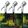 VBLED - LED-Lampe, LED-Treiber, Dimmer online beim Hersteller kaufen|3er-Set 6W Gartenleuchte Gartenstrahler Silber 3000K 12V Warmweiß mit Erdspieß und Trafo