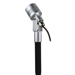 Set di 3 faretti da giardino da 6W Argento 3000K 12V Bianco caldo con picchetto di terra e trasformatore