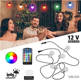 cadena de luces RGBWW de 5 LED con mando a distancia