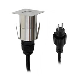 Foco empotrable de suelo LED con casquillo orientable con bombilla de 5,5 W y conector de cable de 3 vías