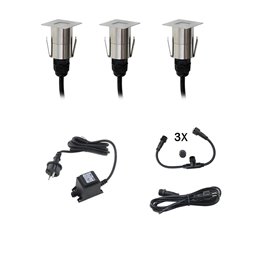 Mini LED Patio Lighting Ground Recessed Luminaire Set of 3