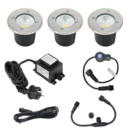 VBLED - LED-Lampe, LED-Treiber, Dimmer online beim Hersteller kaufen|3er Set LED Bodeneinbauleuchte aus Edelstahl, Rund, 12V, 3-Stufendimmer(0.3W-0.6W-1W)