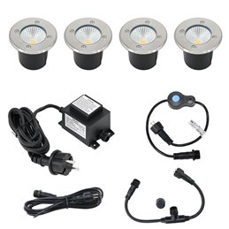 LED recessed floor luminaire "MUTARE" with 5W bulb 12VAC 400Lumen 3000K with EZDIM