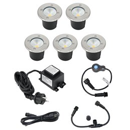 Set van 3 "EZDIM" inbouw vloerspots warm wit 6W 12V AC/DC