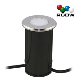 Juego de 5 luminarias LED empotrables en el suelo de acero inoxidable, redondas, 12 V, 3000 K Regulador de intensidad de 3 nivel