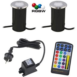 3 KIT LED recessed floor luminaire "MUTARE" with 5W bulb 12VAC 400Lumen 3000K with EZDIM