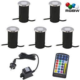 3 KIT LED recessed floor luminaire "MUTARE" with 5W bulb 12VAC 400Lumen 3000K with EZDIM