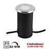 Juego de 5 luminarias LED empotrables en el suelo de acero inoxidable, redondas, 12 V, 3000 K Regulador de intensidad de 3 nivel