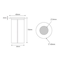 Juego de 5 luminarias LED empotrables en el suelo de acero inoxidable, redondas, 12 V, 3000 K Regulador de intensidad de 3 nivel