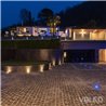 Juego de 5 luminarias LED empotrables en el suelo de acero inoxidable, redondas, 12 V, 3000 K Regulador de intensidad de 3 nivel