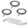 Juego de 3 luminarias empotrables en el techo Aluminio extraplano negro 3000K con fuente de alimentación LED