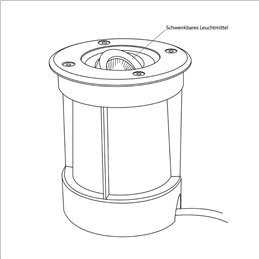 Foco empotrable de suelo LED orientable 230V AC IP67 protegido contra el agua sin bombilla
