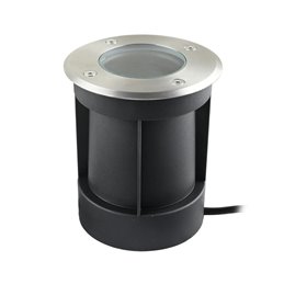 Juego de 5 luminarias LED empotrables en el suelo de acero inoxidable, redondas, 12 V, 3000 K Regulador de intensidad de 3 nivel