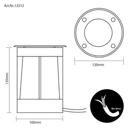 Faretto da incasso a pavimento a LED con attacco orientabile con lampadina LED da 5,5W