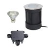 LED recessed floor spotlight with swivelling socket with 5.5W bulb and 3-way cable-connector