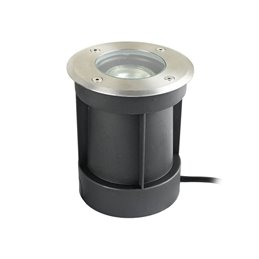Faretto da incasso a pavimento a LED con zoccolo orientabile con lampadina da 5,5W e connettore per cavo a 3 vie