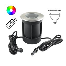 Juego de 5 luminarias LED empotrables en el suelo de acero inoxidable, redondas, 12 V, 3000 K Regulador de intensidad de 3 nivel