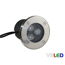 Juego de 5 luminarias LED empotrables en el suelo de acero inoxidable, redondas, 12 V, 3000 K Regulador de intensidad de 3 nivel
