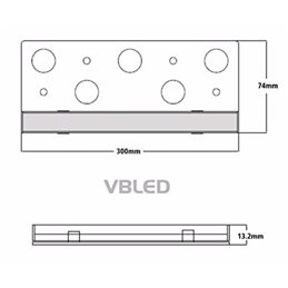 1.5W "Ortensio" luminaire d'encastrement 45 cm blanc chaud 12V