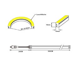 Gartus NEON LED STRIPE IP67 3000K 24V 5M