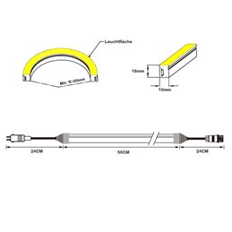 VBLED - LED-Lampe, LED-Treiber, Dimmer online beim Hersteller kaufen|LED Neon Streifen LED-Strip - 50cm - KIT (incl. Trafo, Spannungsumwandler und Montageclips)