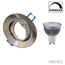 Set of 3 LED recessed luminaires with G4 bulb 12V 6W 3000K 500Lumen with radio power supply and remote control