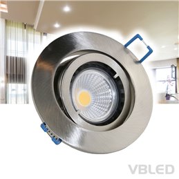 LED COB recessed spotlight - angular - white - glossy - 7W