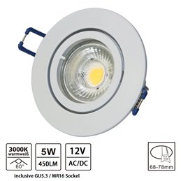 VBLED LED COB inbouwspot - rond - gegoten - geborsteld - 7W
