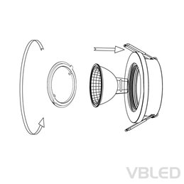LED aluminium inbouwspot / wit / rond / 5W LED / GU5.3/ MR16