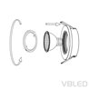 LED aluminium inbouwspot / wit / rond / 5W LED / GU5.3/ MR16