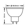 LED aluminium inbouwspot / wit / rond / 5W LED / GU5.3/ MR16