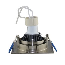 LED inbouwspot / aluminium / zilveren optiek / hoekig / incl. 3,5W LED