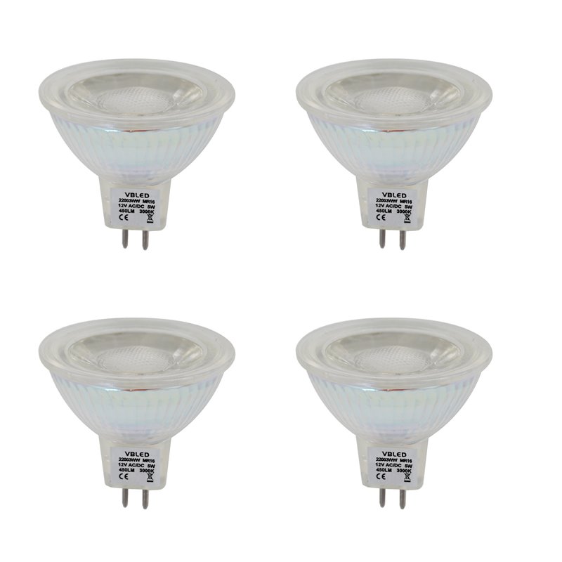Lampadina LED / ModuloSet di 4 lampadine LED MR16 GU5.3, 450LM, 5W in  sostituzione di lampadine alogene da 50W, bianco caldo (2900K), non  dimmerabili