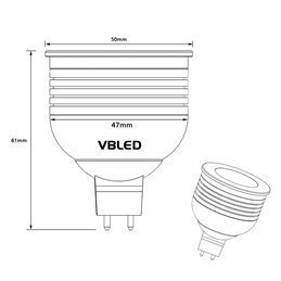 VBLED - LED-Lampe, LED-Treiber, Dimmer online beim Hersteller kaufen|RGB+WW Leuchtmittel Dimmbar mit IR-Fernbedienung- MR16/GU5.3 -3000K 7W