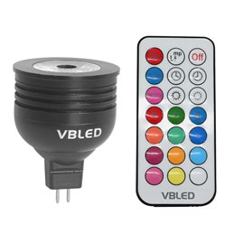 VBLED - LED-Lampe, LED-Treiber, Dimmer online beim Hersteller kaufen|RGB+WW Leuchtmittel Dimmbar mit IR-Fernbedienung- MR16/GU5.3 -3000K 7W