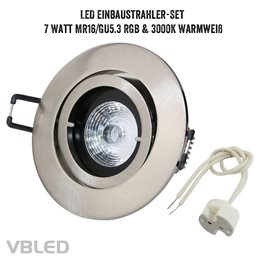 Faretto da incasso LED COB - angolare - bianco - lucido - 7W