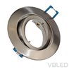 Recessed spotlight set with 7W RGB+W LED illuminant and mounting frame in brushed silver finish round