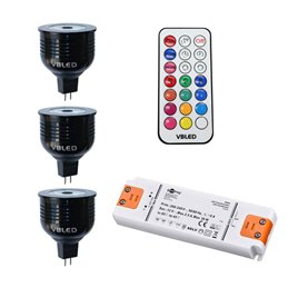 VBLED - LED-Lampe, LED-Treiber, Dimmer online beim Hersteller kaufen|LED Leuchtmittel RGB+WW Stiftsockellampe SET inkl. IR Fernbedienung - G4 - 0,8W