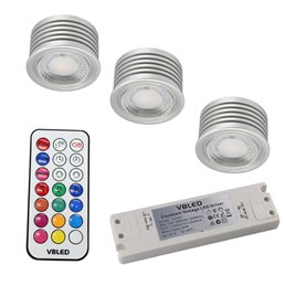 VBLED - LED-Lampe, LED-Treiber, Dimmer online beim Hersteller kaufen|3er SET - 7W RGB+W LED Leuchtmittel / 12V AC/DC / MR16/GU5.3 / Dimmbar inkl. IR Fernbedienung