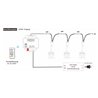 Set de 6 lampes encastrées LED RGBW avec contrôleur et télécommande 12VDC