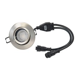 VBLED - LED-Lampe, LED-Treiber, Dimmer online beim Hersteller kaufen|Einbaustrahler Set mit 7W RGB+W LED Module und Einbaurahmen in silber Optik gebürstet rund