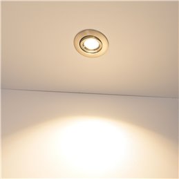 VBLED - LED-Lampe, LED-Treiber, Dimmer online beim Hersteller kaufen|Einbaustrahler Set mit 5W LED Module dimmbar netzteil und Einbaurahmen in silber Optik gebürstet rund
