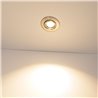 Spot encastré avec modules LED 5W, adaptateur secteur à gradation et cadre de montage en argent brossé, optique ronde