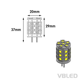 Ampoule LED VBLED - G4 - 3W - 10-30V DC