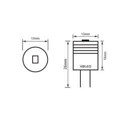 VBLED - LED-Lampe, LED-Treiber, Dimmer online beim Hersteller kaufen|LED Leuchtmittel für Bodeneinbauleuchte Celino - G4 - 0,5W